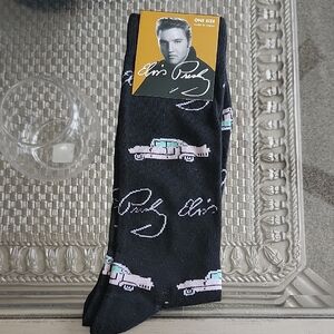 Elvis Presley Black Long Unisex Casual Socks